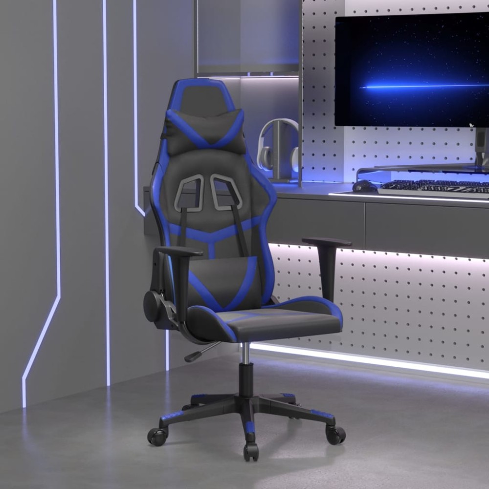vidaXL Καρέκλα Gaming Μαύρο/Μπλε από Συνθετικό Δέρμα 67x64x(116-127)cm 1 τεμ. vidaXL Καρέκλα Gaming Μαύρο/Μπλε από Συνθετικό Δέρμα 67x64x(116-127)cm 1 τεμ.