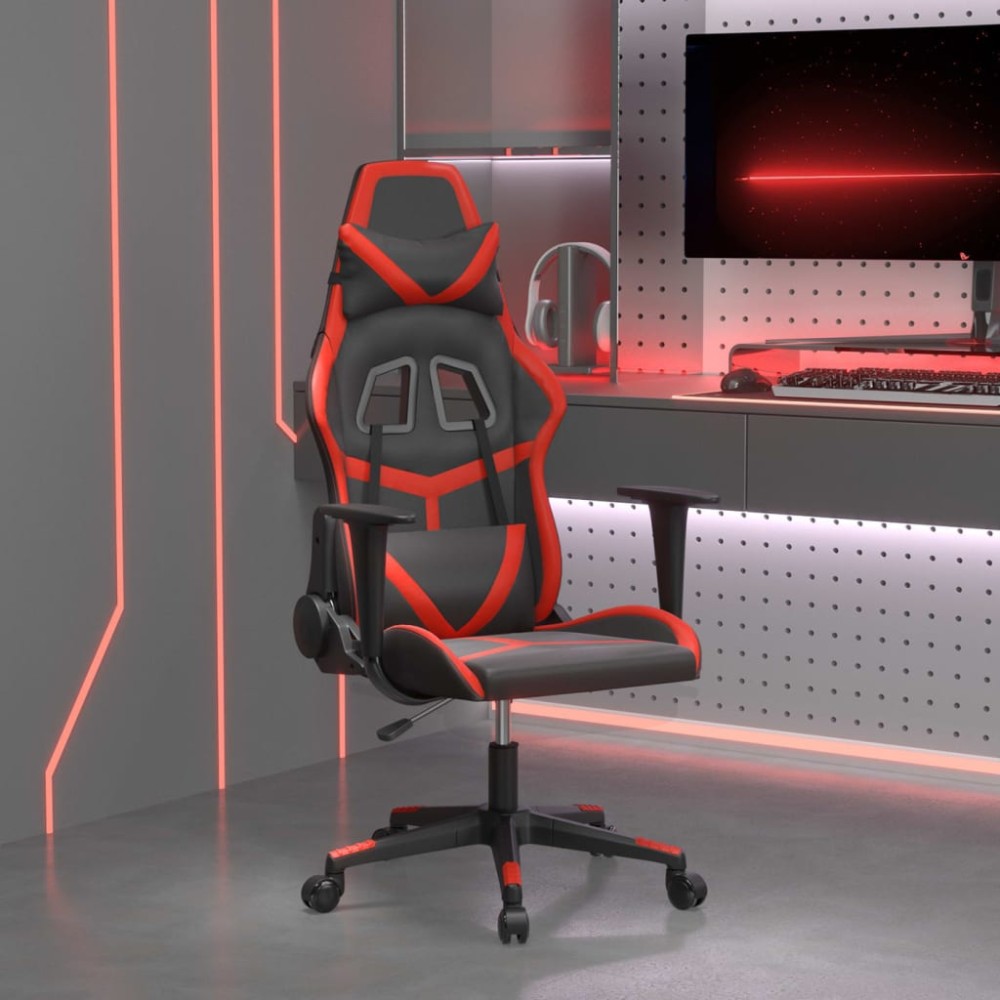 vidaXL Καρέκλα Gaming Μασάζ Μαύρο/Κόκκινο από Συνθετικό Δέρμα 67x64x(116-127)cm 1 τεμ. vidaXL Καρέκλα Gaming Μασάζ Μαύρο/Κόκκινο από Συνθετικό Δέρμα 67x64x(116-127)cm 1 τεμ.