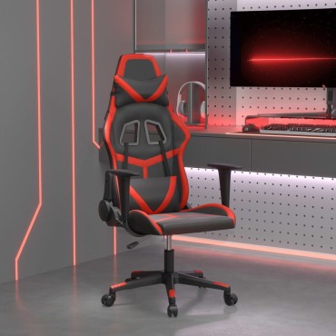 vidaXL Καρέκλα Gaming Μασάζ Μαύρο/Κόκκινο από Συνθετικό Δέρμα 67x64x(116-127)cm 1 τεμ.