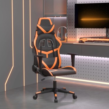 vidaXL Καρέκλα Gaming Μαύρο/Πορτοκαλί Συνθετικό Δέρμα 67x64x(116-127)cm 1 τεμ.