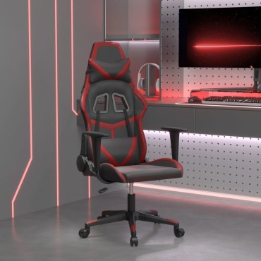 vidaXL Καρέκλα Gaming Μαύρο/Μπορντό από Συνθετικό Δέρμα 67x64x(116-127)cm 1 τεμ.