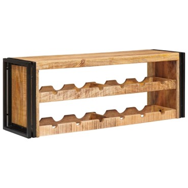 vidaXL Ράφι Κρασιού Καφέ 100x45x33cm Σταθερό Χοντρό Ξύλο Μάνγκο 1 τεμ.