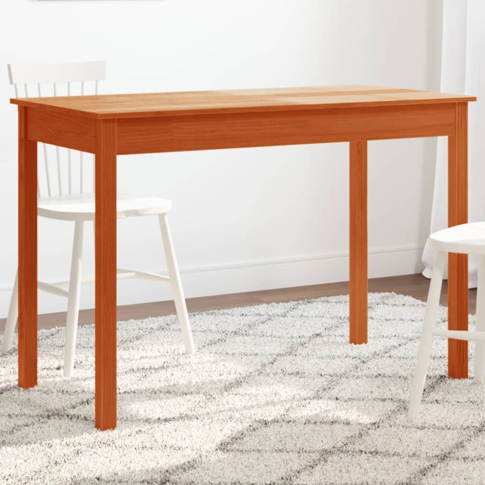 vidaXL Τραπεζαρία Καφέ Κεριού 110x55x75cm από Μασίφ Ξύλο Πεύκου 1 τεμ.