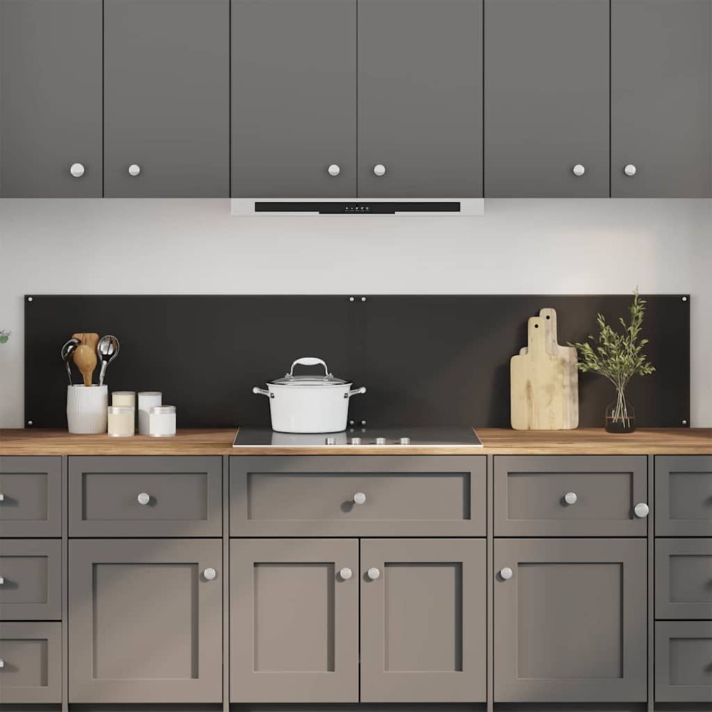 vidaXL Πλάτη κουζίνας 2 τμχ. Μαύρο 100 x 40 cm σκληρυμένο γυαλί