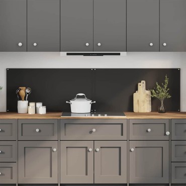 vidaXL Πίσω Πάνελ Κουζίνας 2 pcs Μαύρο 100 x 50 cm σκληρυμένο γυαλί