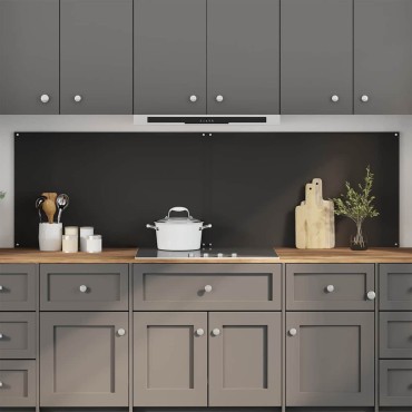 vidaXL Πλάτη κουζίνας 2 τμχ. Μαύρο 100 x 60 cm σκληρυμένο γυαλί