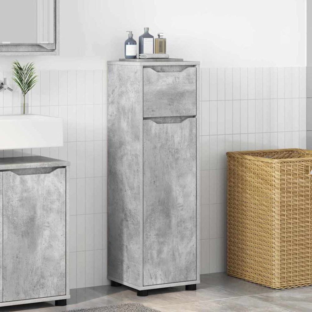vidaXL Ντουλάπι Μπάνιου Σκυρόδεμα Γκρι 30,5x30x101 εκ 1 τεμ.