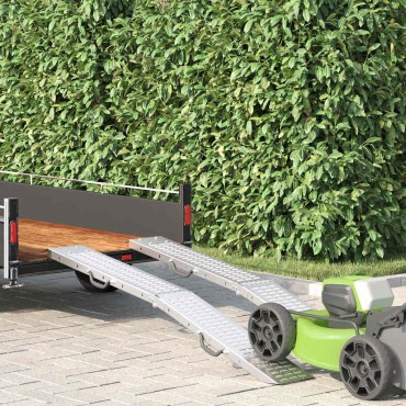 vidaXL Πτυσσόμενη ράμπα 200kg ανά ράμπα 2 pcs Ασημί 186 x 23 x 4,5 εκ