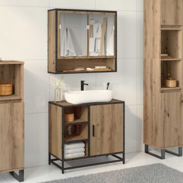 vidaXL Σετ Επίπλων Μπάνιου 2 τεμ. Artisan Oak Επεξεργασμένο Ξύλο