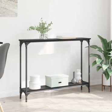 vidaXL Τραπέζι κονσόλας Μαύρη Οξυά 100x22,5x75 εκ 1 τεμ.