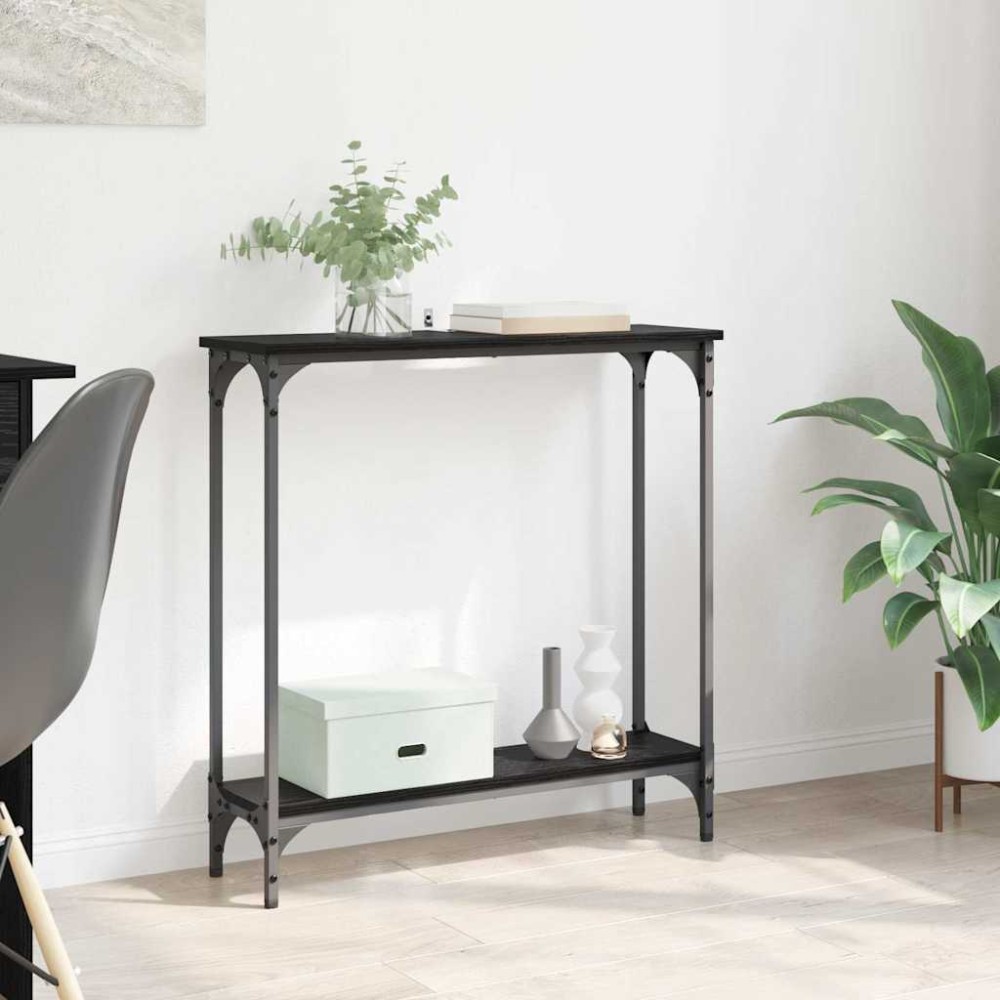 vidaXL Τραπέζι κονσόλας Μαύρη Οξυά 75x22,5x75 εκ 1 τεμ.