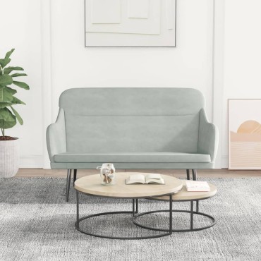 vidaXL Πάγκος Ανοιχτό Γκρι 110x76x80cm Βελούδινος 1 τεμ.