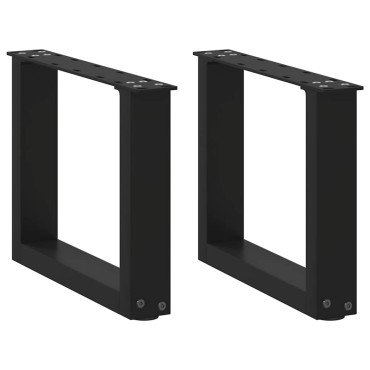 vidaXL Πόδια Τραπεζιού Σαλονιού σε Σχήμα U 2 τεμ. Μαύρο 30x(30-31)cm Ατσάλι