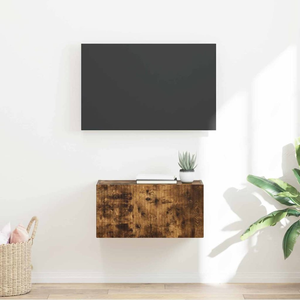 vidaXL Ντουλάπι Τηλεόρασης Τοίχου 60x31x29,5cm Καπνιστό Δρύς