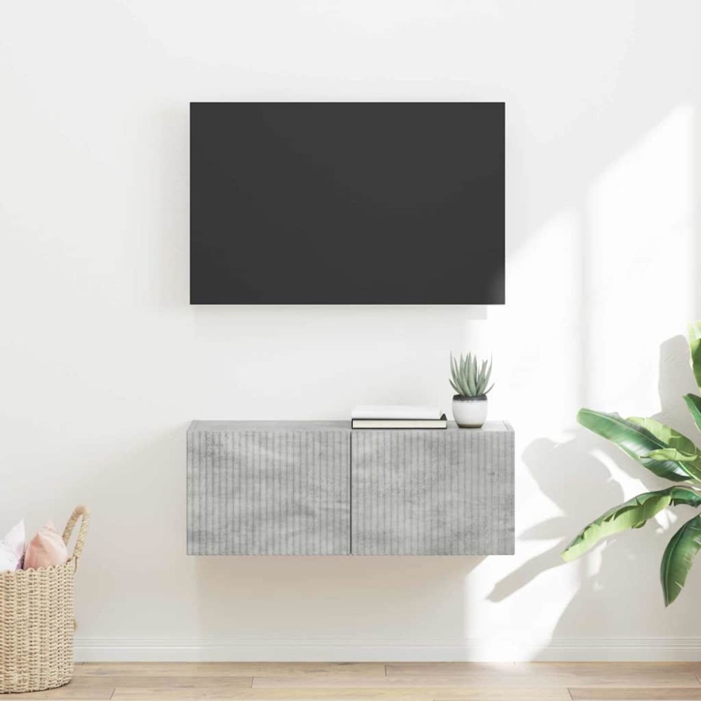 vidaXL Ντουλάπι Τηλεόρασης Τοίχου 78,5x31x29,5cm Σκυρόδεμα