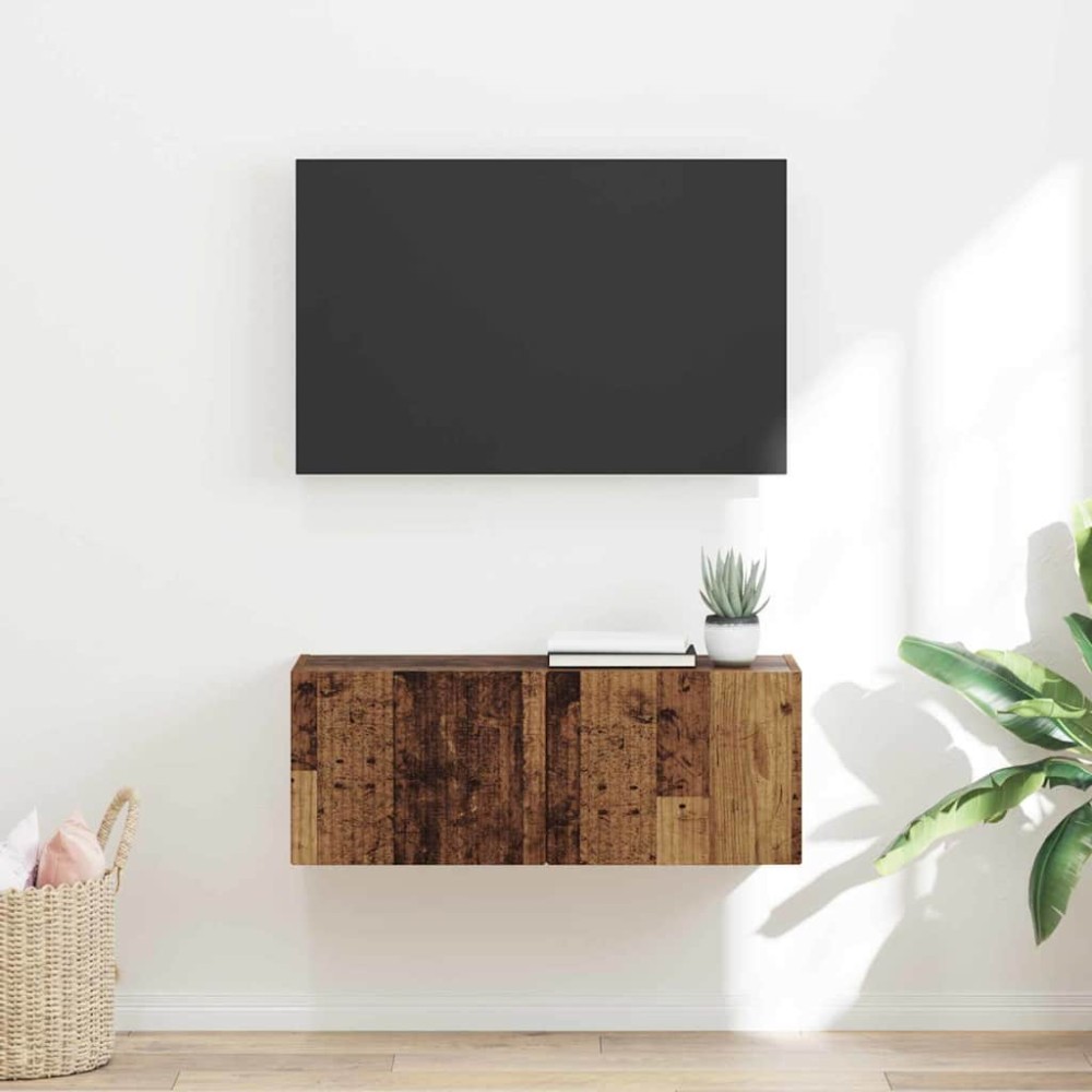 vidaXL Ντουλάπι Τηλεόρασης Τοίχου 78,5x31x29,5cm Παλιό Ξύλο