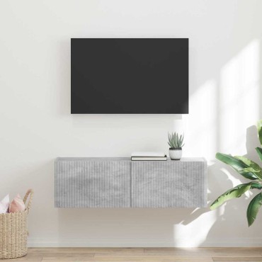 vidaXL Ντουλάπι Τηλεόρασης Τοίχου 98x31x29,5cm Σκυρόδεμα