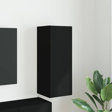 vidaXL Ντουλάπι Τηλεόρασης Τοίχου 30x31x80cm Μαύρο