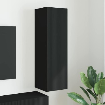 vidaXL Ντουλάπι Τηλεόρασης Τοίχου 30x31x100cm Μαύρο