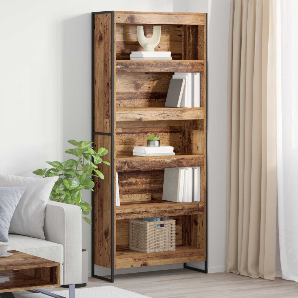 vidaXL Βιβλιοθήκη 80x30x189,5cm Επεξεργασμένο Ξύλο Παλιό Ξύλο 1 τεμ.