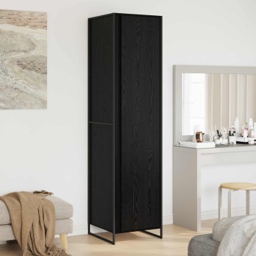 vidaXL Ντουλάπα Μαύρη Οξυά 50x50x200cm Επεξεργασμένο Ξύλο 1 τεμ.