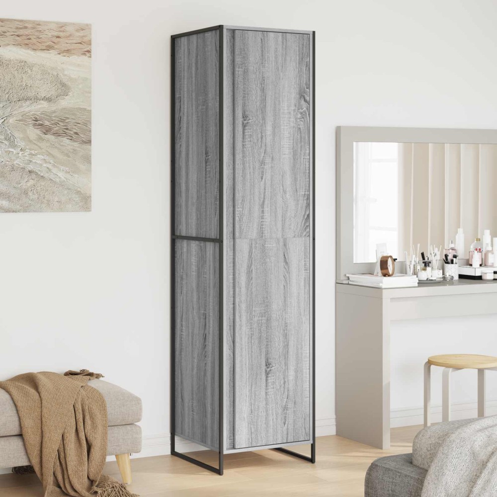 vidaXL Ντουλάπα Γκρίζο Σονομα 50x50x200cm Επεξεργασμένο Ξύλο 1 τεμ.