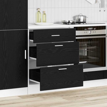 vidaXL Βάση Ντουλάπας Κουζίνας Μαύρη Οξυά 60x46x81,5 εκ