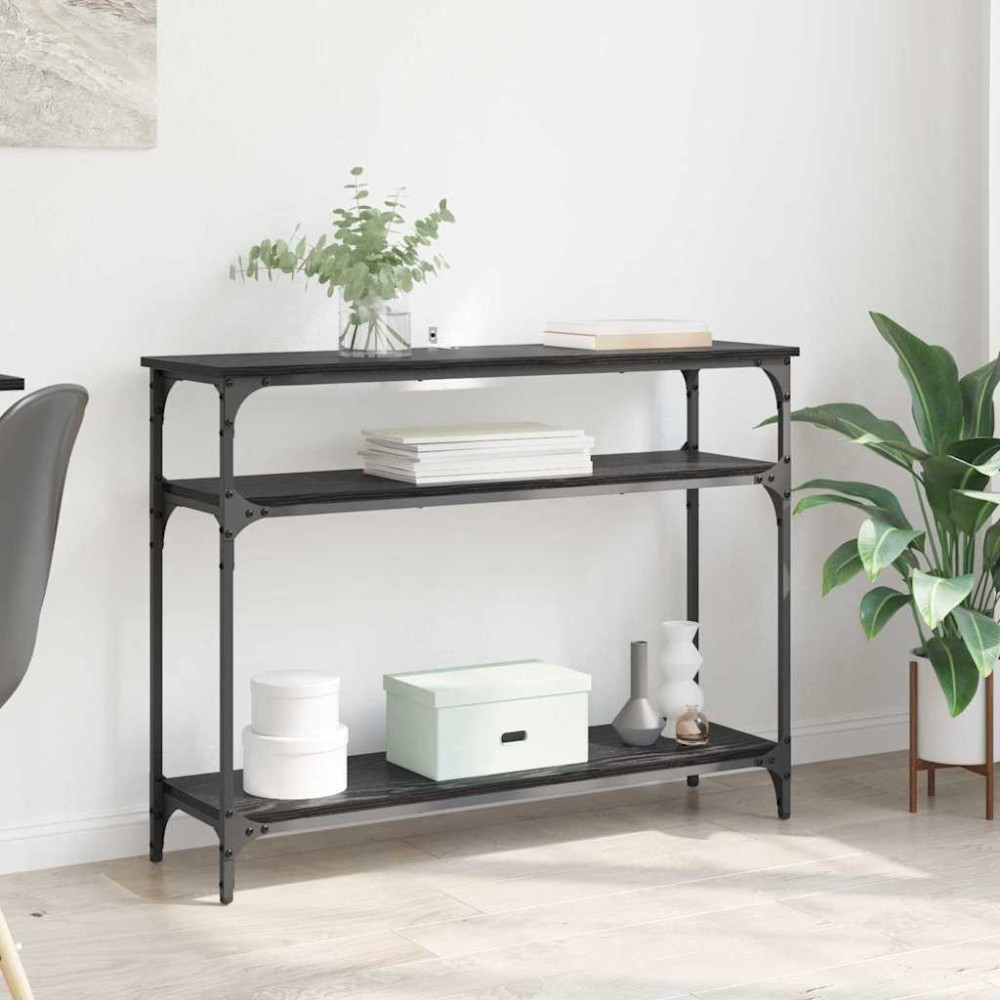 vidaXL Τραπέζι κονσόλας Μαύρη Οξυά 100x29x75cm 1 τεμ.