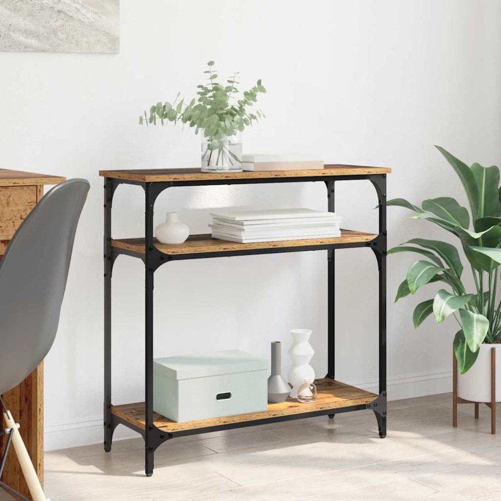 vidaXL Τραπέζι κονσόλας Παλιό Ξύλο 75x29x75cm Επεξεργασμένο Ξύλο 1 τεμ.