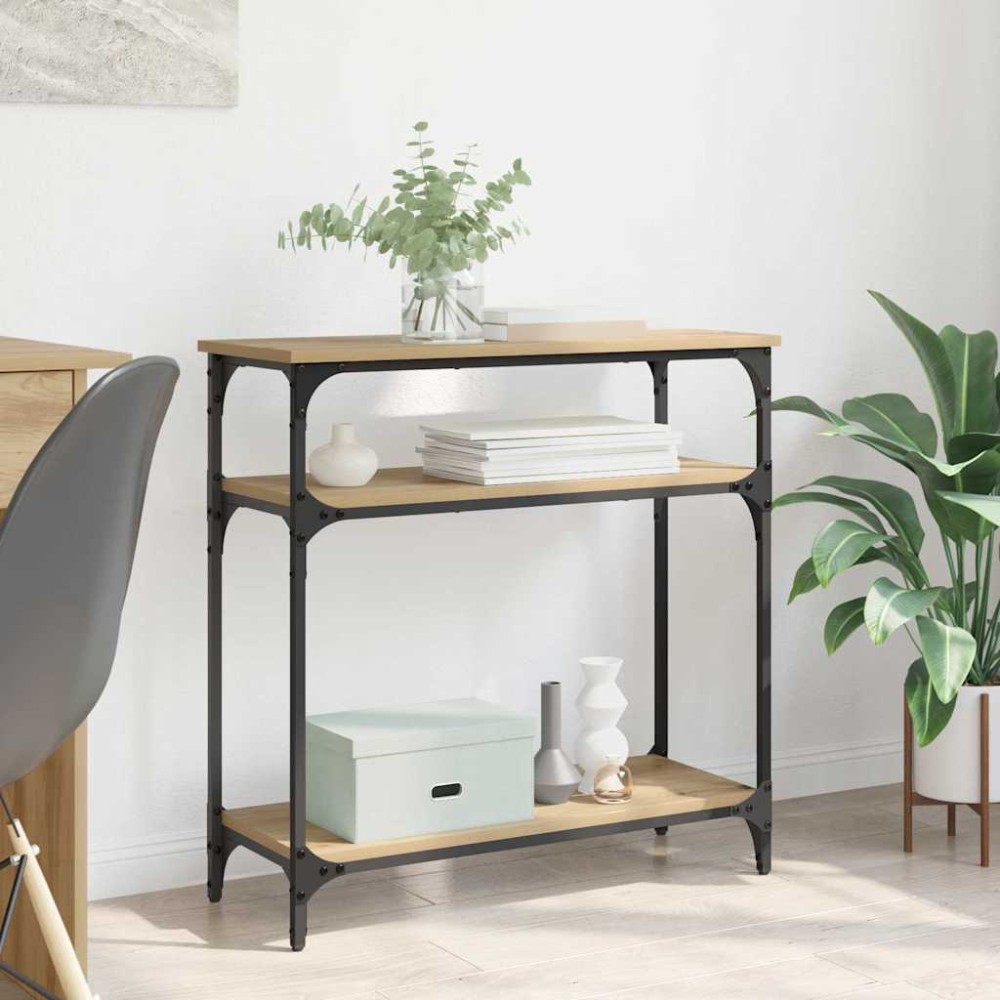 vidaXL Τραπέζι κονσόλας Artisan Oak 75x29x75cm Επεξεργασμένο Ξύλο 1 τεμ.