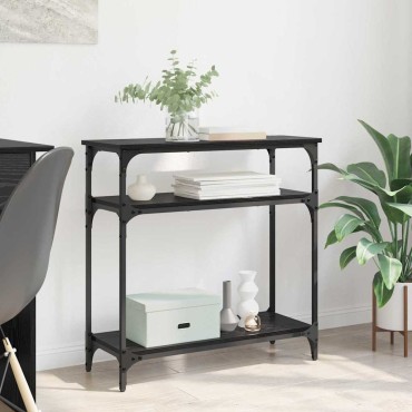 vidaXL Τραπέζι κονσόλας Μαύρη Οξυά 75x29x75cm Επεξεργασμένο Ξύλο 1 τεμ.