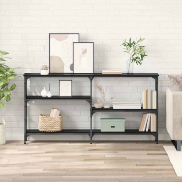 vidaXL Τραπέζι κονσόλας Μαύρη Οξυά 150x29x76,5 εκ 1 τεμ.