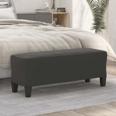 vidaXL Πάγκος Σκούρο Γκρι 100x35x41cm από Ύφασμα Μικροϊνών 1 τεμ.