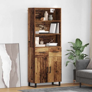 vidaXL Highboard 2 τεμ. Παλιό ξύλο 69,5x34x180cm