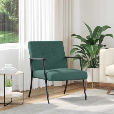 vidaXL Πολυθρόνα Σκούρο Πράσινο ύφασμα 59x75x78cm 1 τεμ.