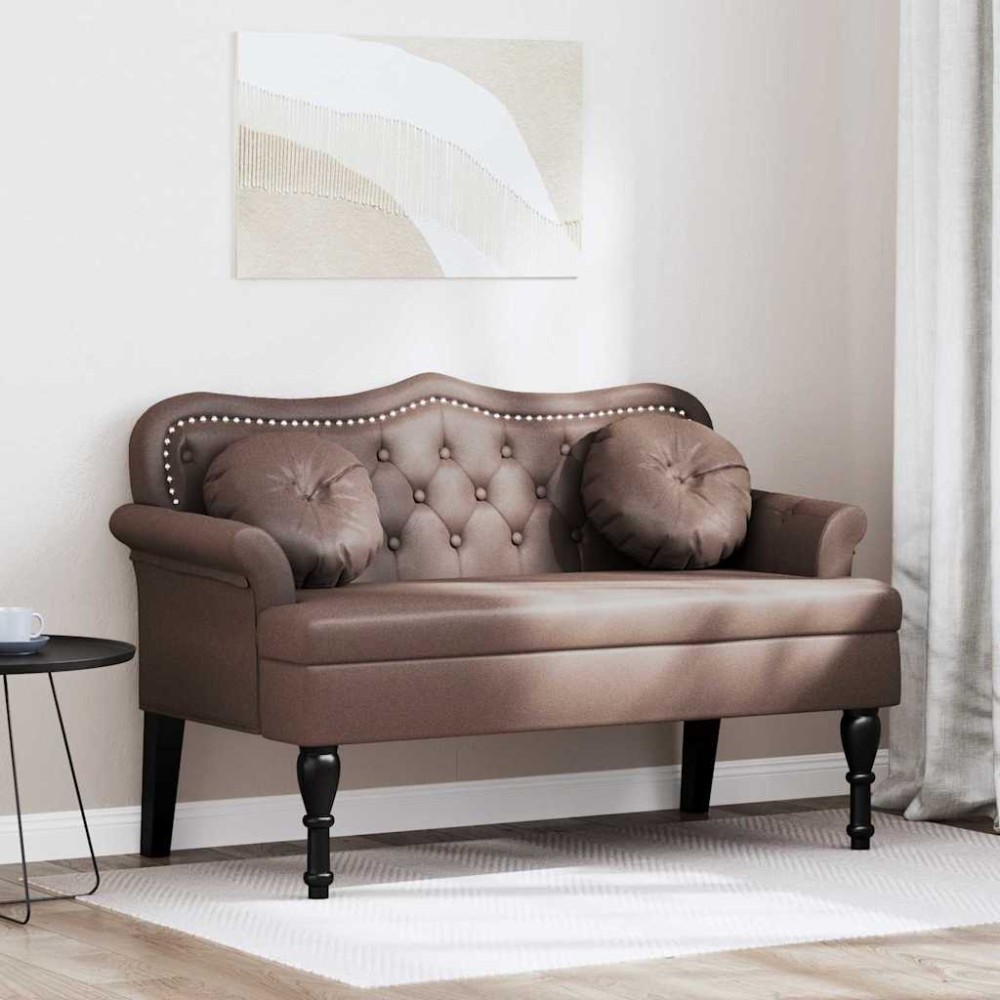 vidaXL Καναπές Chesterfield Καφέ 120,5x65x75cm Τεχνητό Δέρμα
