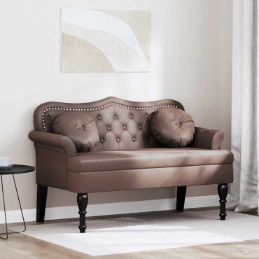vidaXL Καναπές Chesterfield Καφέ 120,5x65x75cm Τεχνητό Δέρμα