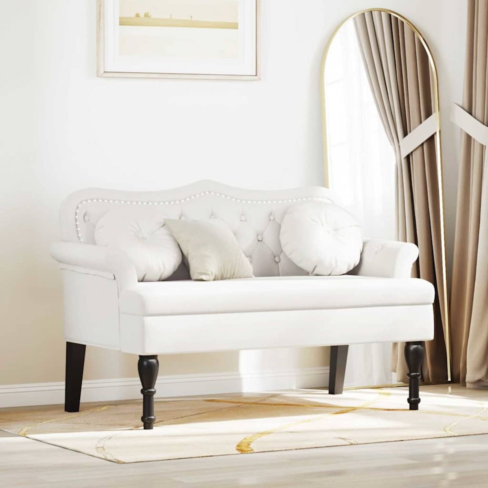 vidaXL Καναπές Chesterfield Λευκό 120,5x65x75cm Τεχνητό Δέρμα