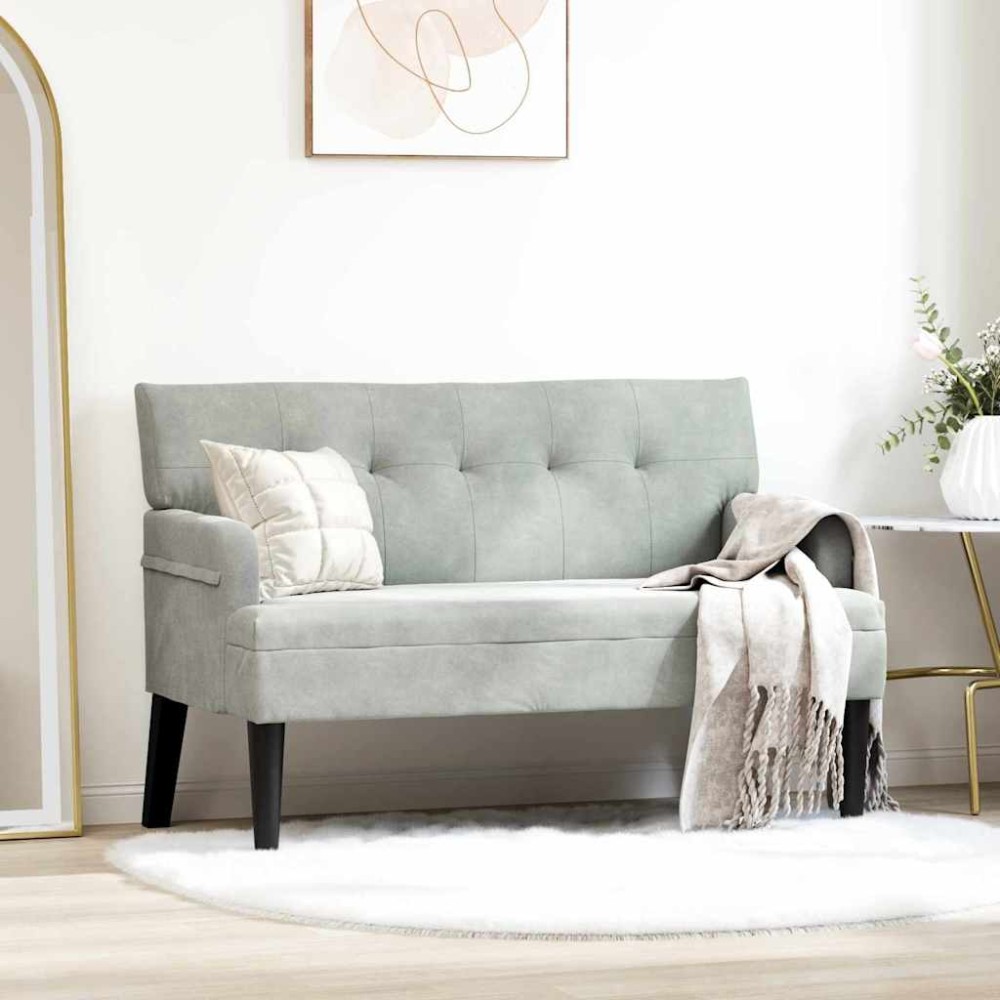 vidaXL Καναπές Chesterfield Ανοιχτό γκρι 112x65,5x75cm Βελούδο