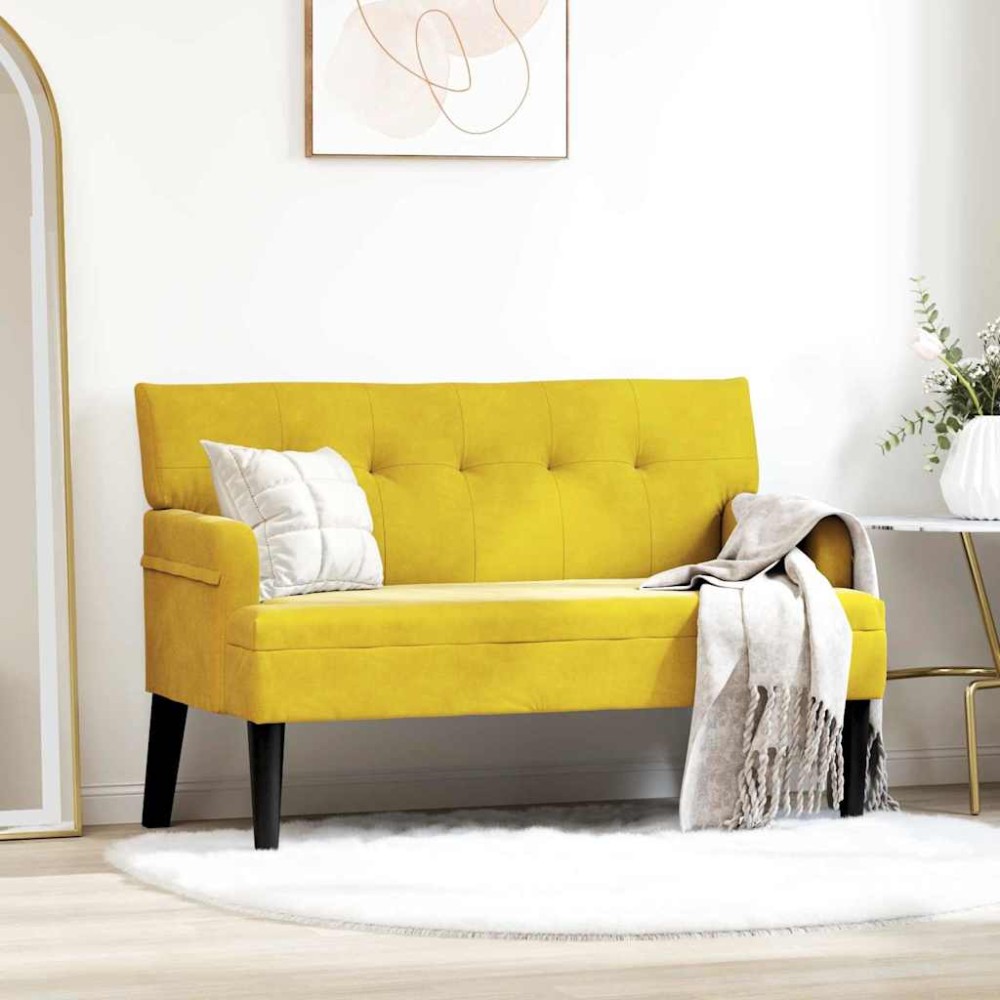 vidaXL Καναπές Chesterfield Κίτρινο 112x65,5x75cm Βελούδο
