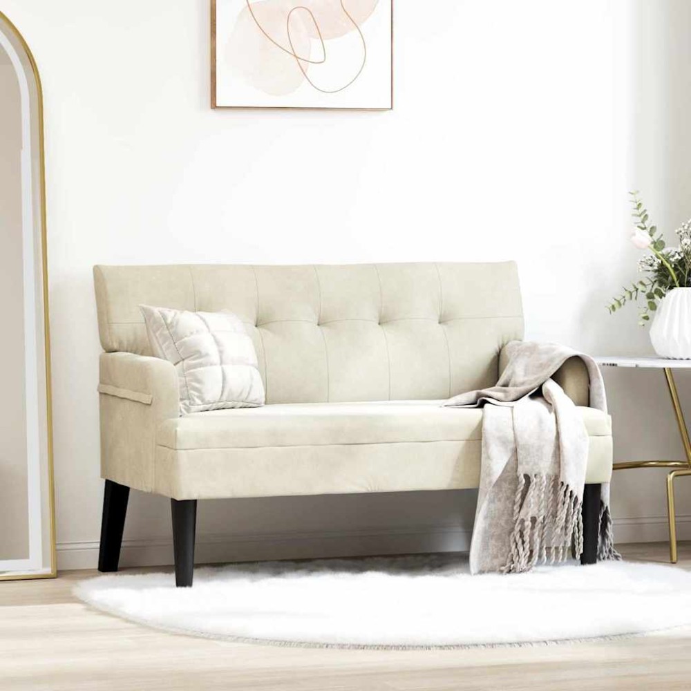 vidaXL Καναπές Chesterfield Κρεμ 112x65,5x75cm Βελούδο