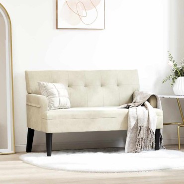vidaXL Καναπές Chesterfield Κρεμ 112x65,5x75cm Βελούδο