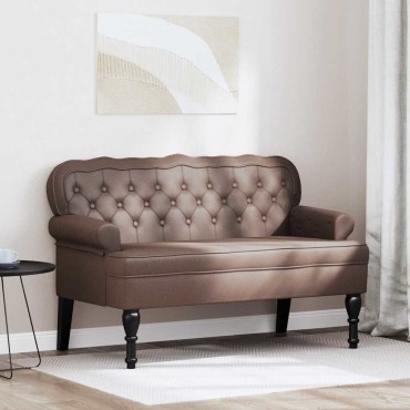 vidaXL Καναπές Chesterfield Καφέ 119,5x64,5x75cm Τεχνητό Δέρμα