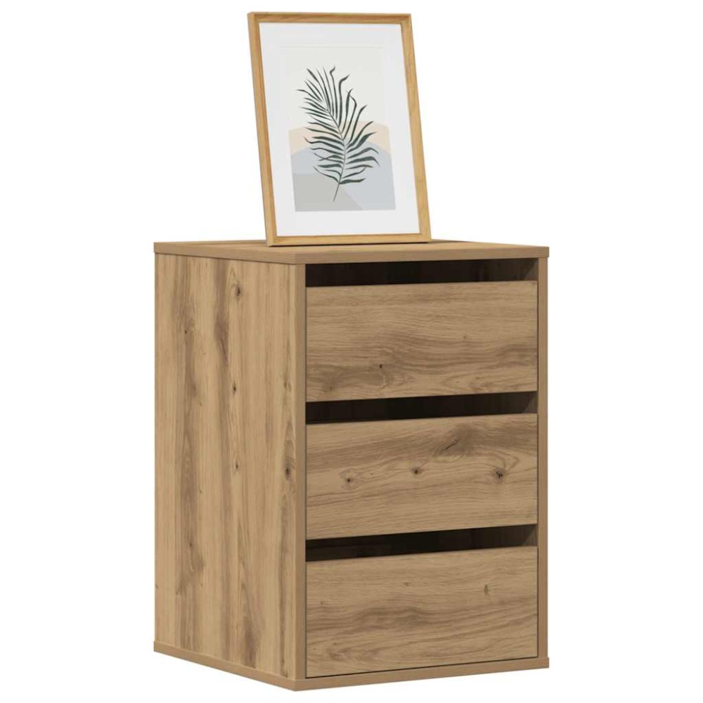 vidaXL Συρταριέρα Γωνιακή Αρτισιανή Δρυς 40x41x58cm Επεξεργ. Ξύλο 1 τεμ.