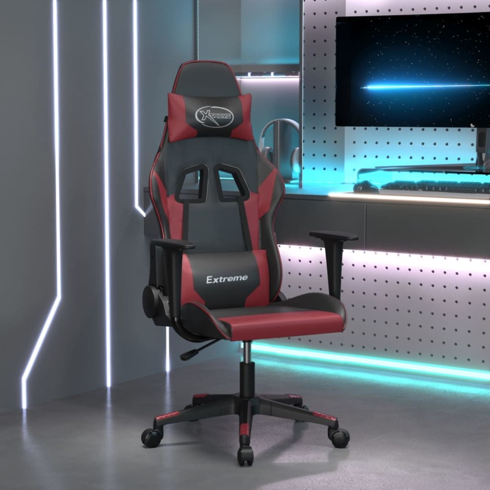 vidaXL Καρέκλα Gaming Μαύρο/Μπορντό από Συνθετικό Δέρμα 67x58x(118-128)cm 1 τεμ. vidaXL Καρέκλα Gaming Μαύρο/Μπορντό από Συνθετικό Δέρμα 67x58x(118-128)cm 1 τεμ.
