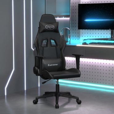 vidaXL Καρέκλα Gaming Μαύρη από Συνθετικό Δέρμα 67x58x(118-128)cm 1 τεμ.