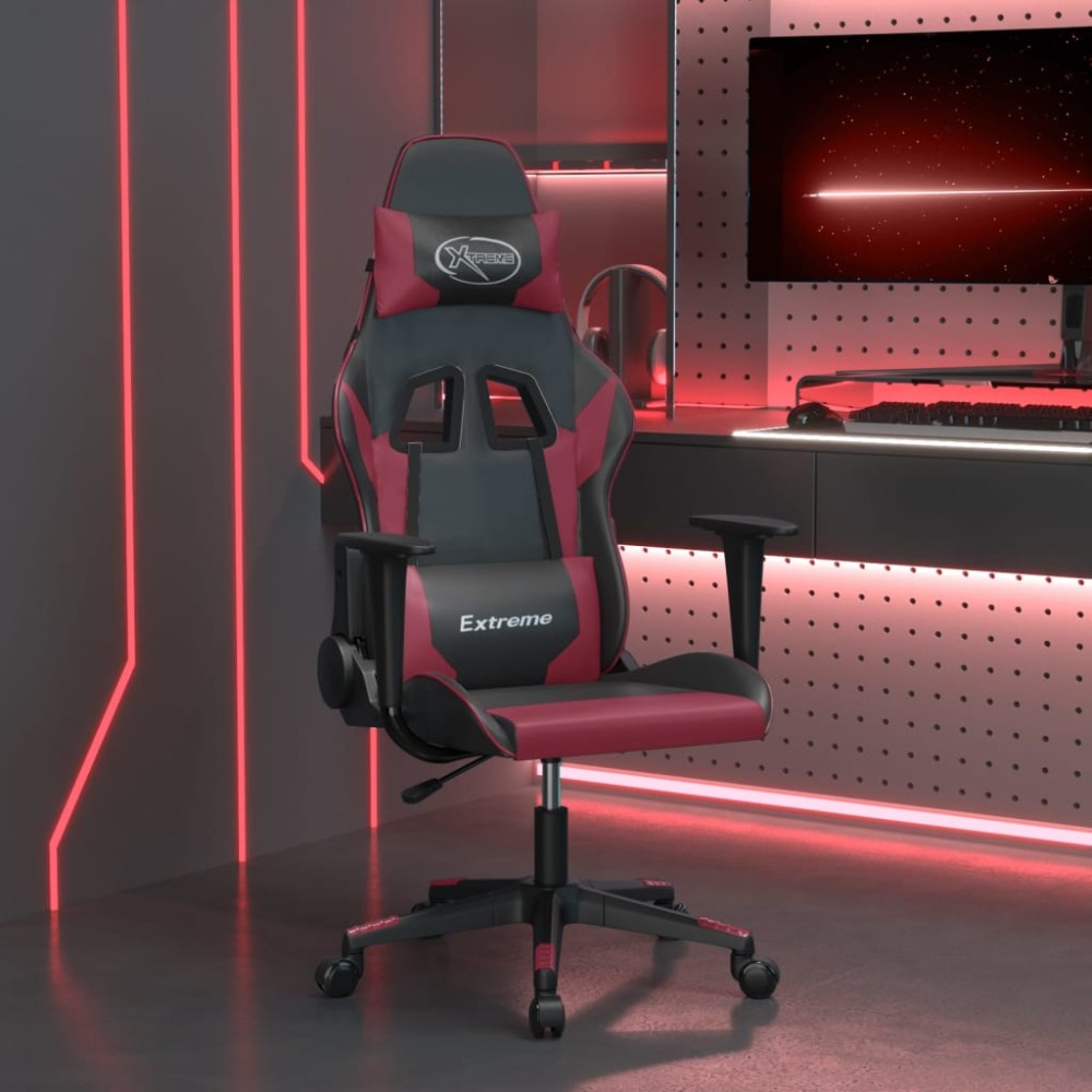 vidaXL Καρέκλα Gaming Μασάζ Μαύρο/μπορντό από Συνθετικό Δέρμα 66,5x61x(118-127,5)cm 1 τεμ. vidaXL Καρέκλα Gaming Μασάζ Μαύρο/μπορντό από Συνθετικό Δέρμα 66,5x61x(118-127,5)cm 1 τεμ.