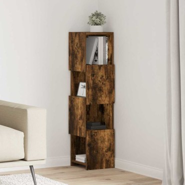 vidaXL Γωνιακό Ντουλάπι 25,5x25x102cm Επεξεργασμένο Ξύλο Καπνιστό Δρύς