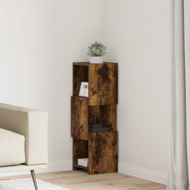 vidaXL Γωνιακό Ντουλάπι 25,5x25x80cm Επεξεργασμένο Ξύλο Καπνιστό Δρύς