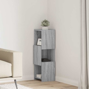 vidaXL Γωνιακό Ντουλάπι 25,5x25x80cm Επεξεργασμένο Ξύλο Γκρίζο Σονομα